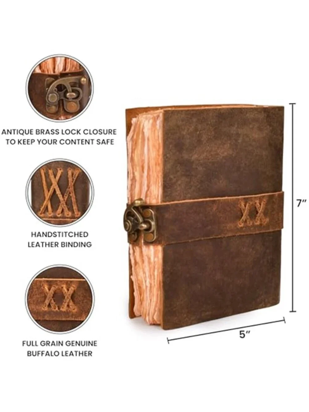 Leather Bound Vintage Journal for Women & Men - Book of Shadows